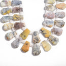 white opal graduated faceted trapezoid beads