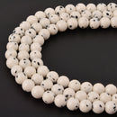 Dalmatian Jade Smooth Round Beads Size 6mm 8mm 10mm 15.5" Strand