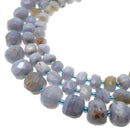 blue lace agate faceted nugget chunk beads