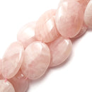 rose quartz smooth large oval beads