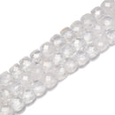 Natural Clear Quartz Faceted Cube Beads Size 7mm 15.5'' Strand