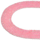 Rose Quartz Faceted Rondelle Beads Size 2x3mm 3x4mm 15.5'' Strand