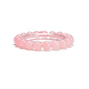 Rose Quartz Smooth Round With Guru Beaded Bracelet Size 8mm 10mm 7.5''Length