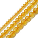 Citrine Faceted Round Beads 6mm 8mm 10mm 15.5" Strand