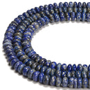 Middle Grade Natural Lapis Smooth Rondelle Beads Size 4x6mm 5x8mm 15.5'' Strand