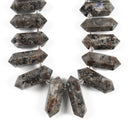 Yooperlite Graduated Top Drill Faceted Points Beads 15x30-15x45mm 15.5'' Strand