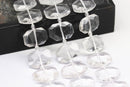 clear quartz rectangle slice faceted octagon beads