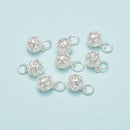 925 Sterling Silver Hollow Ball Charm Pendant Size 8mm 4pcs per Bag