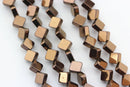silver gold copper gray hematite flat square diamond beads
