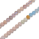 Natural Light Gradient Aquamarine Smooth Round Beads 4mm 15.5'' Strand