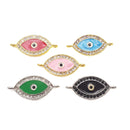 evil eye charm gold silver plated copper with rhinestones