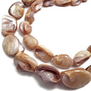 pink ocean irregular shells beads