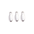 304 Stainless Steel Oval Blank Stamping Charm Tags 3x10mm 120 Pieces Per Bag