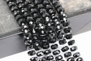 black crystal glass faceted rondelle beads