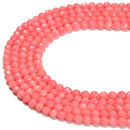 Pink Bamboo Coral Faceted Round Beads Size 2mm 3mm 4mm 15.5'' Strand