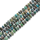 Natural Azurite Pebble Nugget Slice Chips Beads Size 8-9mm 15.5‘’ per Strand