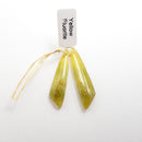 yellow fluorite pendant earrings leaf shape