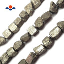 Pyrite Irregular Rough Square Dice Cube Beads Approx 7-8mm 15.5" Strand