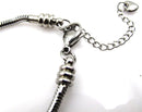 Stainless Steel Bracelet Snake Chain Fit Murano Lampwork Glass Beads Charms 8''