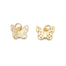 Gold Plated Sterling Silver Butterfly Charm with CZ Size 7x9mm 3 PCS Per Bag