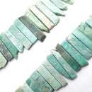 green amazonite graduated slice Sticks Points beads