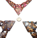 Bronzite Blue/Pink/Purple Impression Jasper Diamond Pendant Necklace 19" Inch