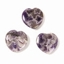 Teeth Chevron Amethyst Heart Shape Size 40mm Sold by Piece