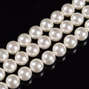 White Shell Pearl Smooth Round Beads 3mm 4mm 6mm 8mm 10mm 12mm 15.5" Strand