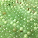 green flower jade smooth round beads 