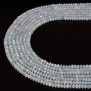 natural aquamarine faceted rondelle Discs beads