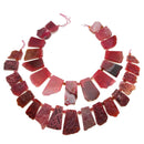 Red Agate Slice Irregular Trapezoid Slab Beads Approx 30x45mm 15.5" Strand