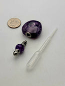 Natural Amethyst Perfume / Oil Bottle Necklace Pendant Size 25x40mm