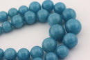 blue sponge quartz graduated smooth round beads