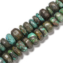 Natural Genuine Turquoise Graduated Rondelle Wheel Beads Size 16-30mm 15.5'' Str