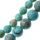 large hole light blue sea sediment jasper smooth round beads