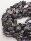 natural charoite smooth oval beads