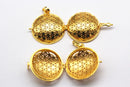 gold metal oil diffuser pendant flat round