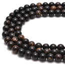 Natural Brown Biotite Mica Smooth Round Beads Size 6mm 8mm 10mm 15.5" Strand
