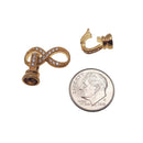 infinity clasp dark gold plated copper with micro pave clear zircon