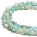 blue green amazonite smooth pebble nugget beads