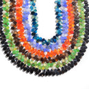 green Striped agate flat teardrop side hole beads