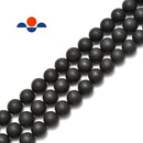 natural shungite matte round beads