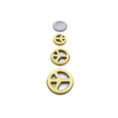 Yellow Howlite Turquoise Peace Sign Coin Disc Beads 15mm 20mm 25mm 15.5" Strand