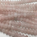 large hole rose quartz smooth rondelle beads