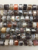 botswana agate irregular faceted wheel Discs beads