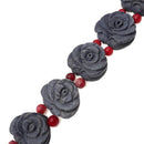 natural blue coral carved flower beads