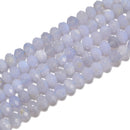 Natural Blue Lace Agate Faceted Rondelle Beads Size 4x6mm 5x7mm 15.5'' Strand