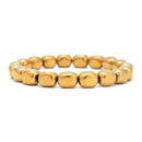 Gold Plated Hematite Nugget Chunk Bracelet Beads Size 8x10mm 7.5'' Length