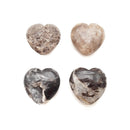 Black & White Drusy Agate Hand Carved Heart Size 40mm Sold by Piece