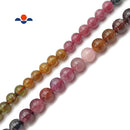 High Quality Watermelon Tourmaline Smooth Round Beads Size 7mm 8mm 15.5" Strand